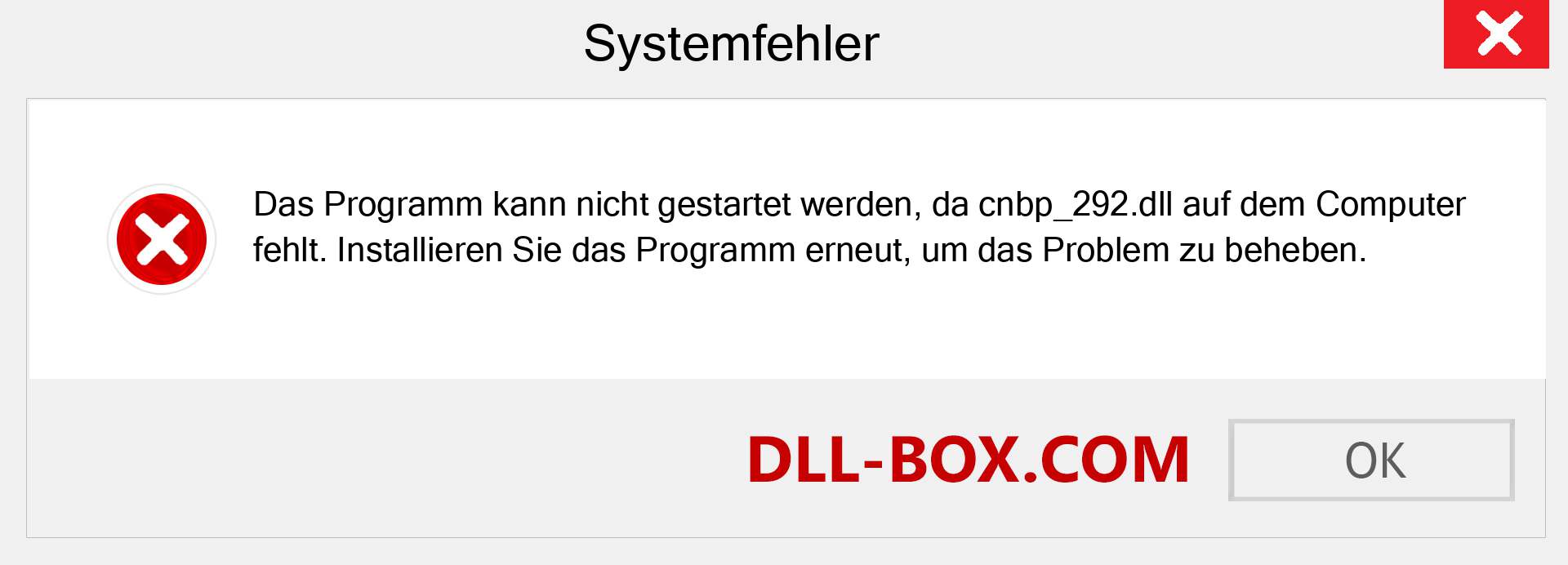 cnbp_292.dll-Datei fehlt?. Download für Windows 7, 8, 10 - Fix cnbp_292 dll Missing Error unter Windows, Fotos, Bildern