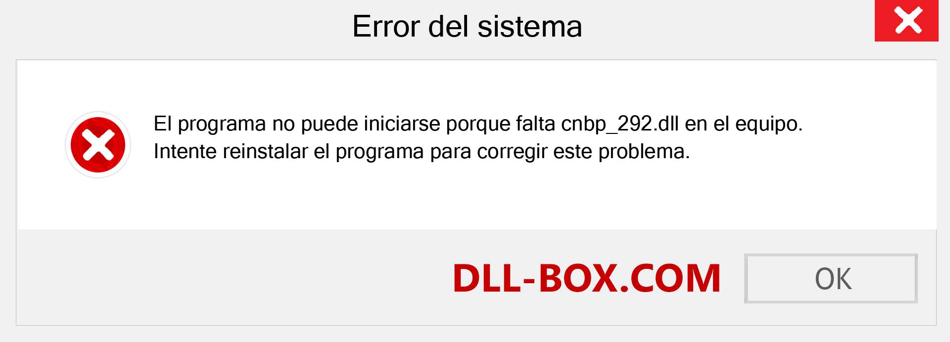 ¿Falta el archivo cnbp_292.dll ?. Descargar para Windows 7, 8, 10 - Corregir cnbp_292 dll Missing Error en Windows, fotos, imágenes